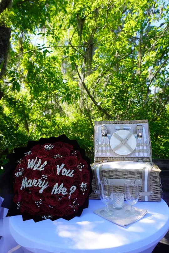Romantic engagement floral design